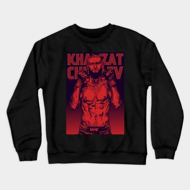 Khamzat Chimaev Pop Art Crewneck Sweatshirt by Adrielvector Gallery